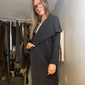 Tahari Classic Black Coat Cardigan
